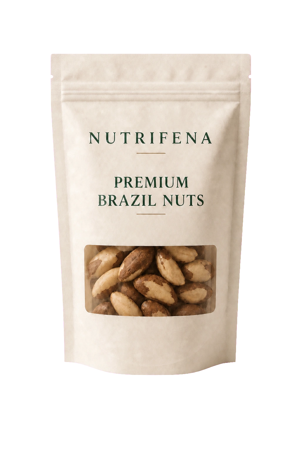 Nutrifena Premium Brazil Nuts resealable pouch on a transparent background